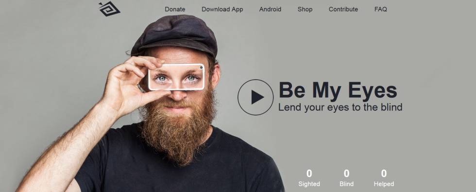 Imagen de Be my eyes (sé mis ojos), aplicación que ayuda a personas ciegas en sus viajes.