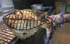 Rodaballo a la parrilla en el Asador Astillero, en Getaria.