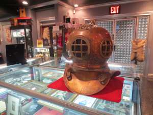 Escafandra expuesta en el Museo Houdini de Nueva York.