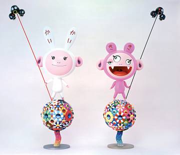 Las esculturas Kaikai y Kiki, de Takashi Murakami, en el museo Garage de Moscú.
