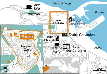Cafés de Tánger entre minaretes verdes