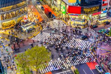 Vista aérea del cruce de Shibuya, en Tokio.
