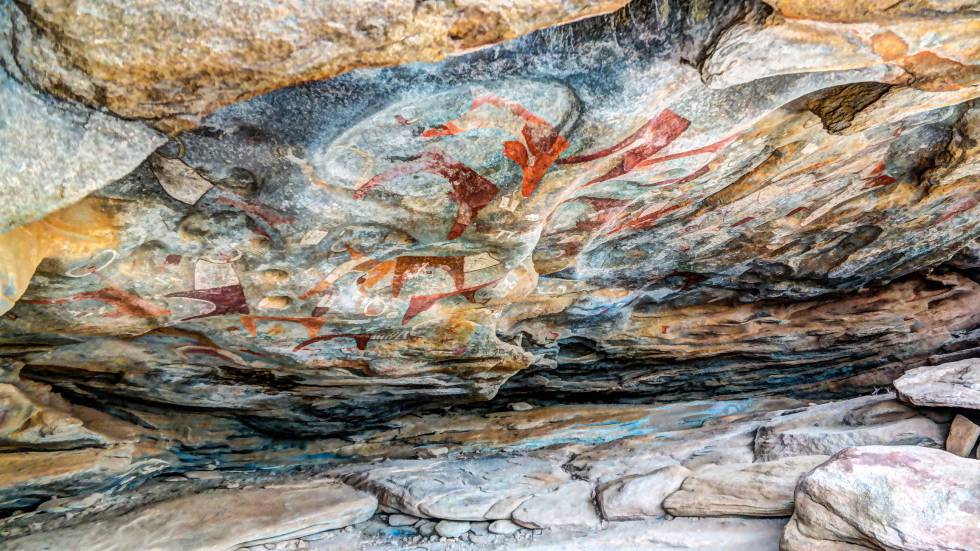 Pinturas rupestres en las cuevas de Laas Geel, cerca de Hargeisa (Somalia).