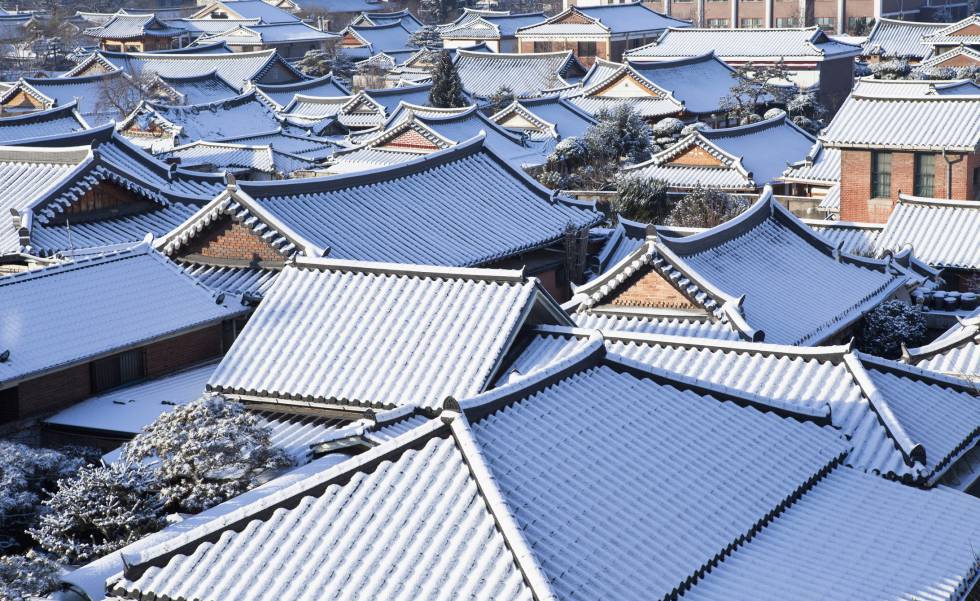 Tejados de pizarra de Jeonju, en Corea del Sur.