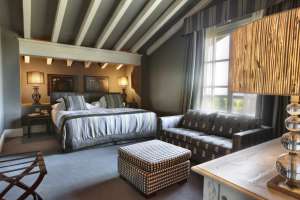 Una habitación del hotel Iturregi, en Getaria (Gipuzkoa).