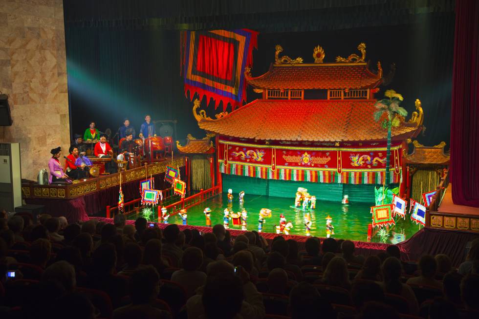 El teatro de marionetas de agua de Thang Long, en Hanói (Vietnam).