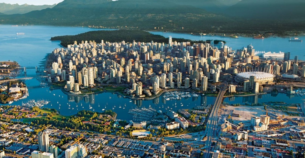 Vancouver, la principal urbe de la Columbia Británica.