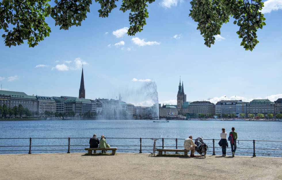 El lago Binnenalster, en Hamburgo (Alemania).