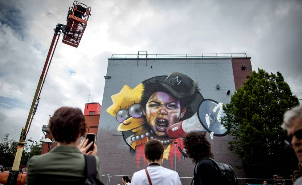Una de los murales realizados en la última edición del festival de arte urbano Upfest, que se celebra a finales de julio en Bristol.