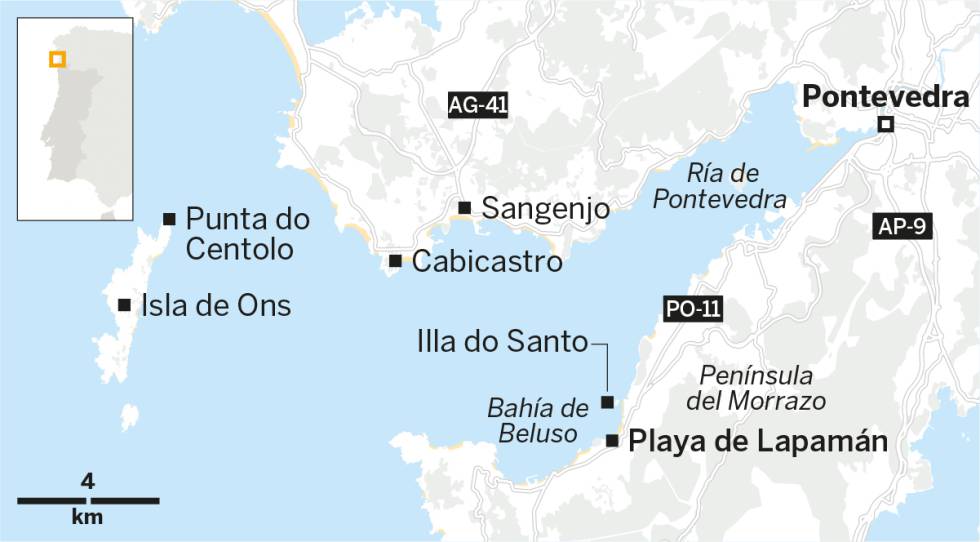 En la playa del hombre-lapa