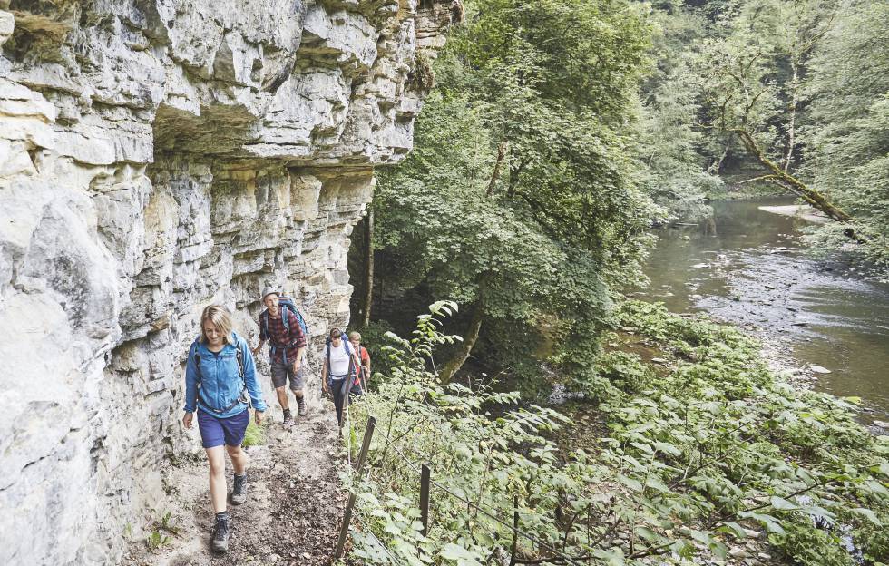 Excursión por la garganta del río Wutach, en la Selva Negra de Alemania.