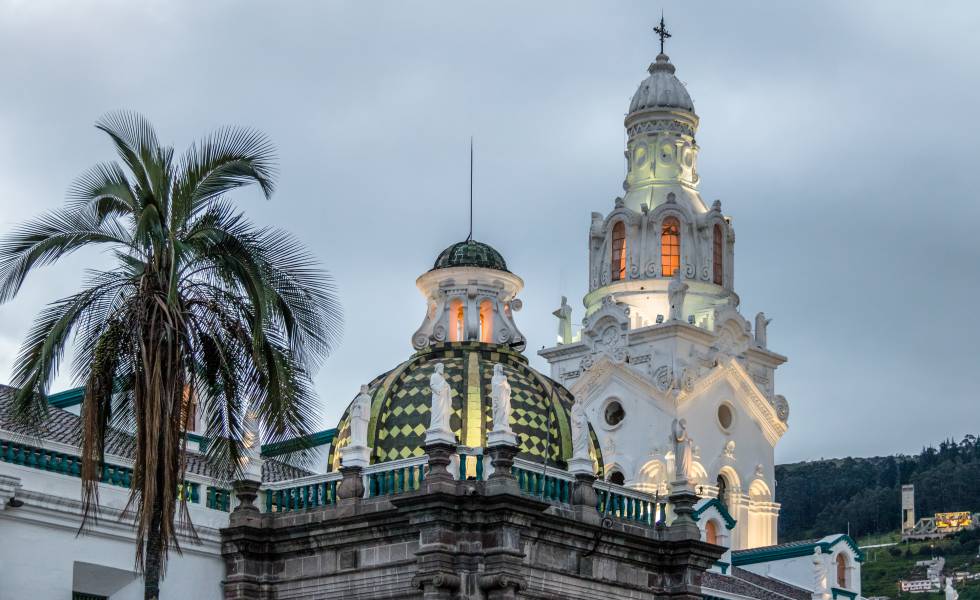 Detalle de la Catedral de Quito, en la Plaza Grande.