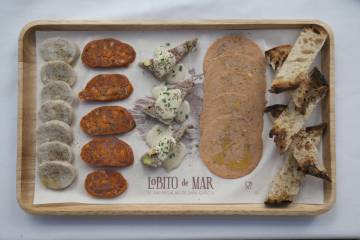 Embutidos marinos del restaurante Lobito de Mar, en Madrid.