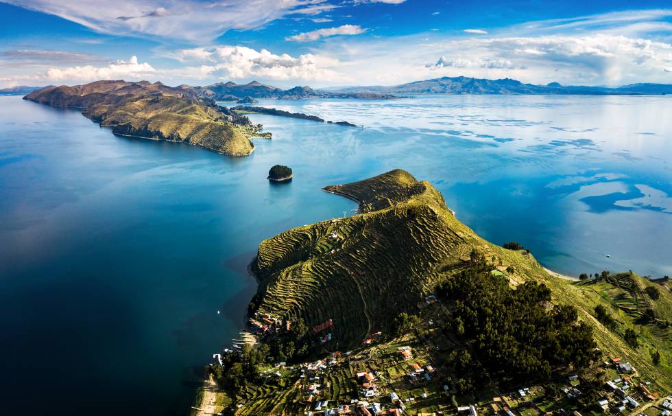 La isla del Sol, en el lago Titicaca (Bolivia).