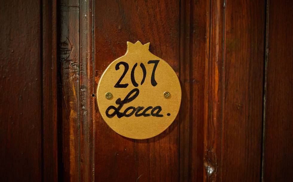Detalle de la habitación de la familia Lorca en el hotel España, en Lanjarón.
