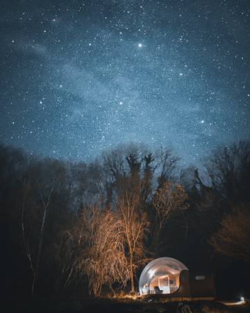 Una de las 'bubble domes' donde fundirse con el cielo nocturno en Irlanda del Norte.