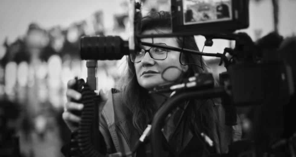 La directora Isabel Coixet, durante el rodaje de 'Nieva en Benidorm'.