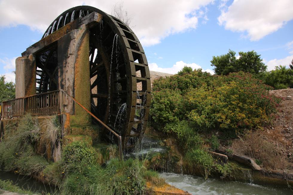 Noria de agua en el pueblo de Albarán, en el valle murciano de Ricote.