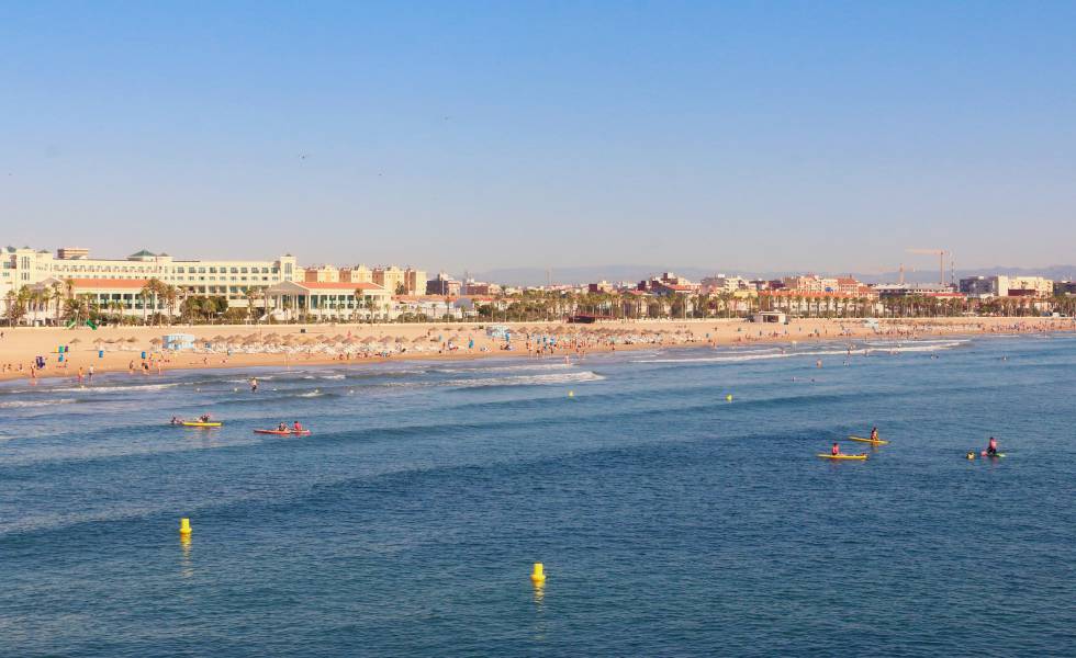 Playa de la Malvarrosa, en Valencia.