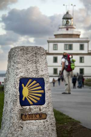 Kilómetro 0 del Camino de Santiago, en Fisterra.