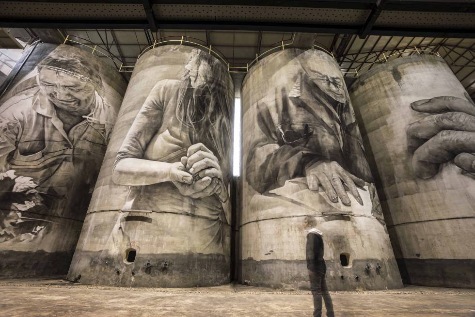 Murales en Bodegas Solar de Samaniego, en Laguardia (Rioja Alavesa).