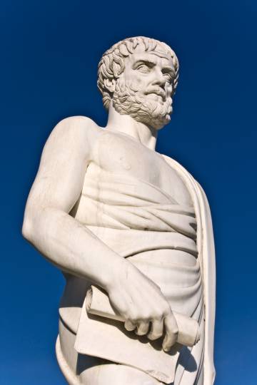 Una escultura de Aristóteles en Estagira, en Macedonia (Grecia).