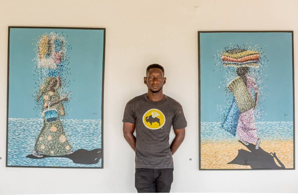 El artista maliense Mohamed Dembélé.
