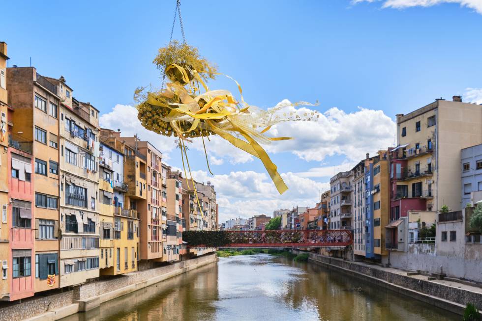 Un arreglo floral en el festival 'Temps de Flors' de Girona.