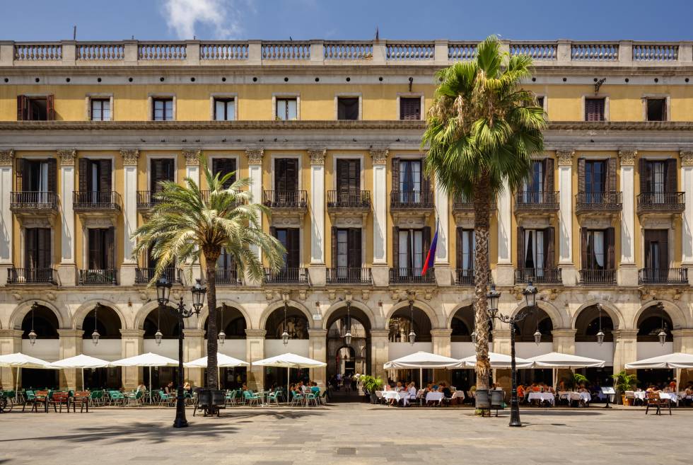 Vista de la plaza Reial, en el barrio Gótico de la capital catalana.