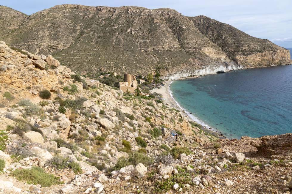 Cala de San Pedro, en el parque natural de Cabo de Gata (Almería).