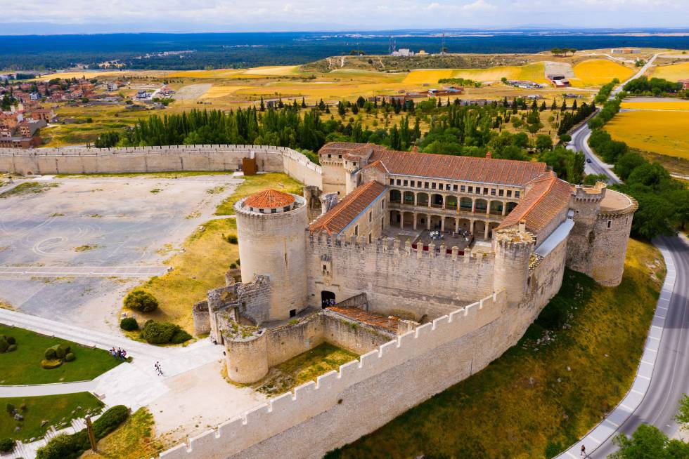 Vista aérea del castillo de Cuéllar.