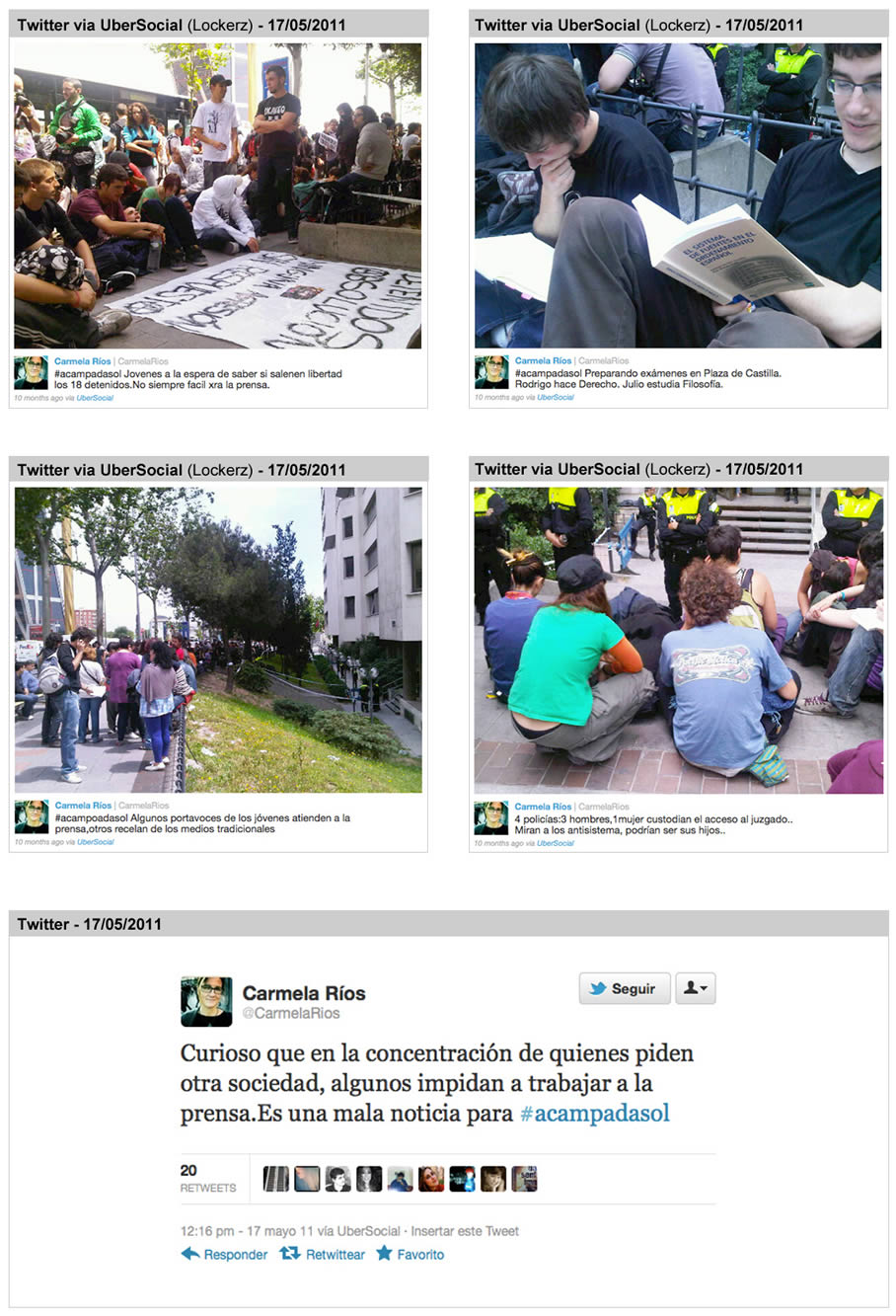 El #15m, en directo en twitter