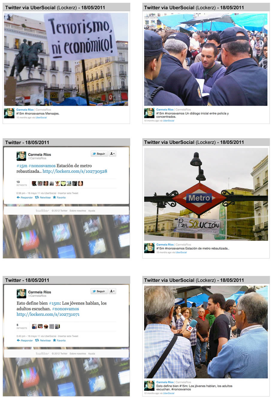 El #15m, en directo en twitter