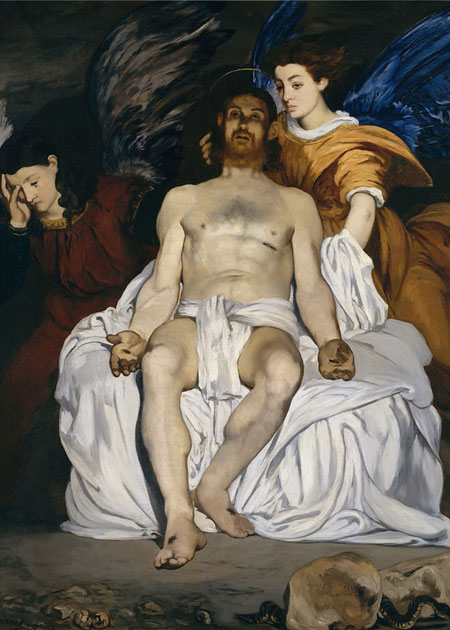 Cristo muerto con ángeles