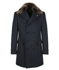Abrigo de cashmere ribeteado en cuero FAY 1.600€