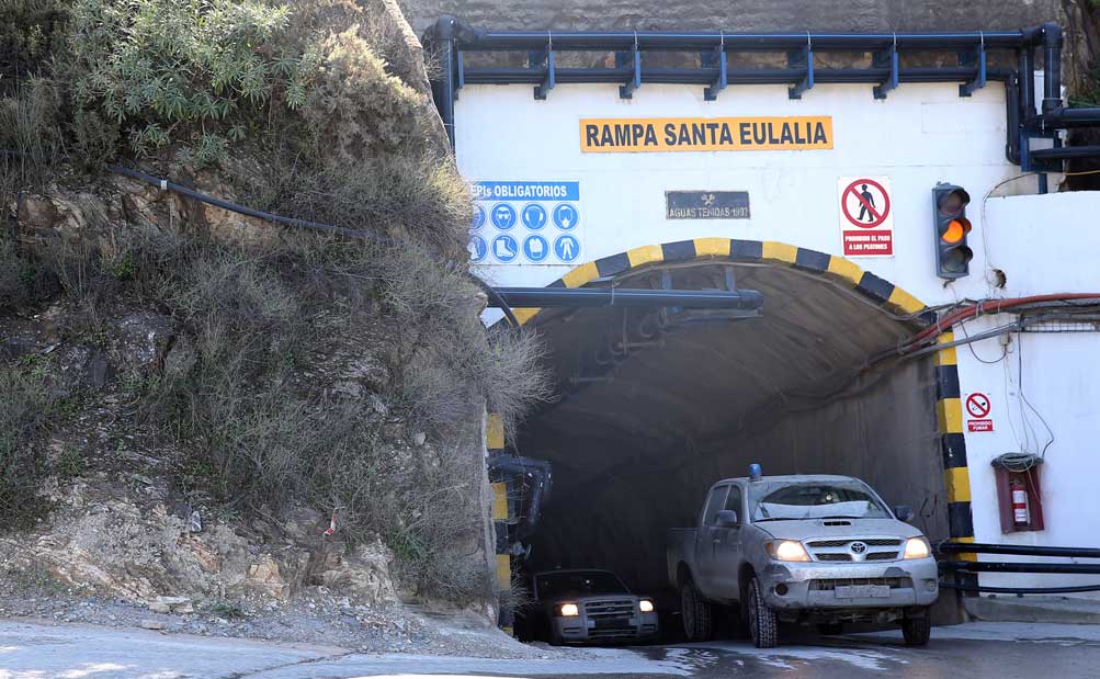 Rampa Santa Eulalia, por donde entran y salen los mineros de Aguas Teñidas