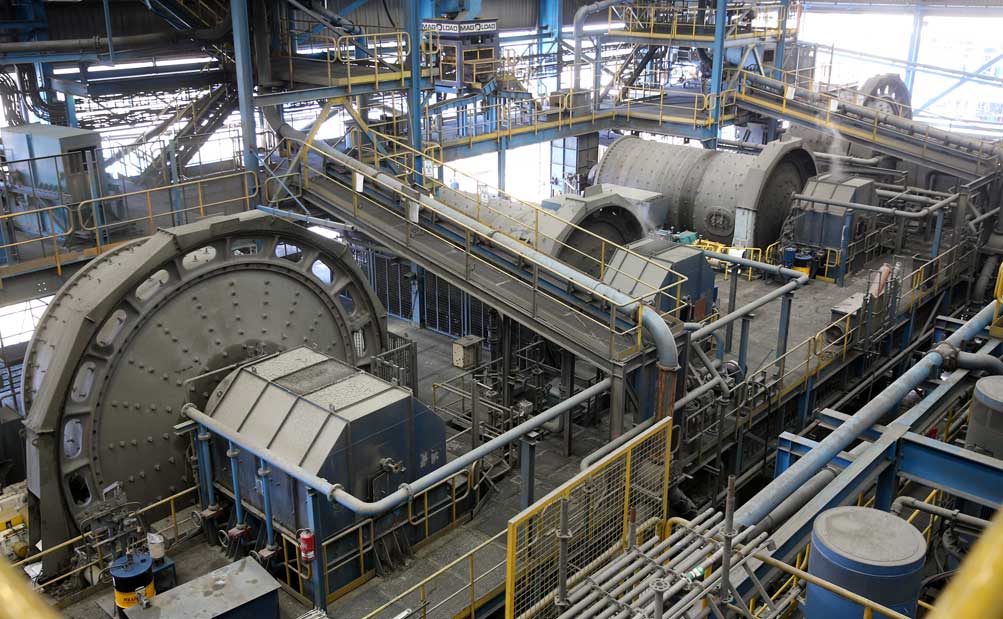Maquinaria donde se procesa el mineral para obtenerlos concentrados