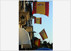Banderas españolas para protestar por los recortes sanitarios en Portugal Banderas españolas para protestar por los recortes sanitarios en Portugal