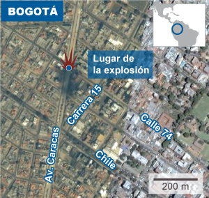 Dos muertos en un atentado con bomba contra un exministro en Bogotá