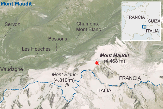 Un alud de hielo desata otra tragedia en el Mont Blanc