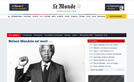 La prensa mundial recuerda la vida de Nelson Mandela