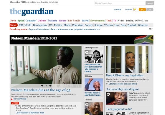 La prensa mundial recuerda la vida de Nelson Mandela