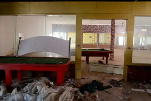 Uno de los casinos abandonados por los chinos en la frontera con Laos.