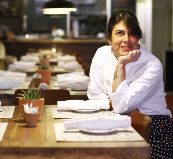 Juliana Aguiar en su restaurante.