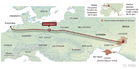 Fuente: Flightradar24.com, Malaysia Airlines y agencias.