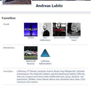 Facebook de Andreas Lubitz