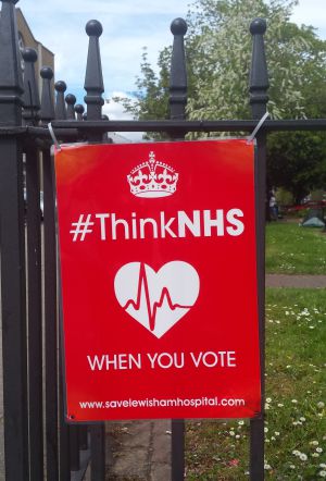 Cartel en el barrio de Lewisham.