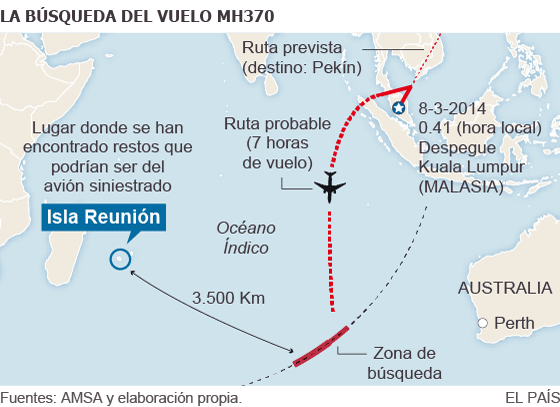 Mapa del accidente del avión de Malaysia Airlines