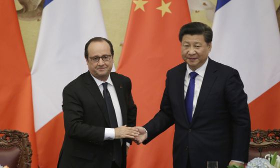 Los presidentes Hollande y Xi