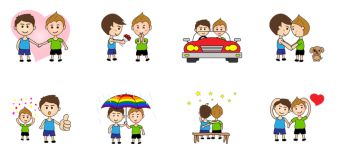 Algunos de los 'emoji' de la tienda de la aplicación Line.
